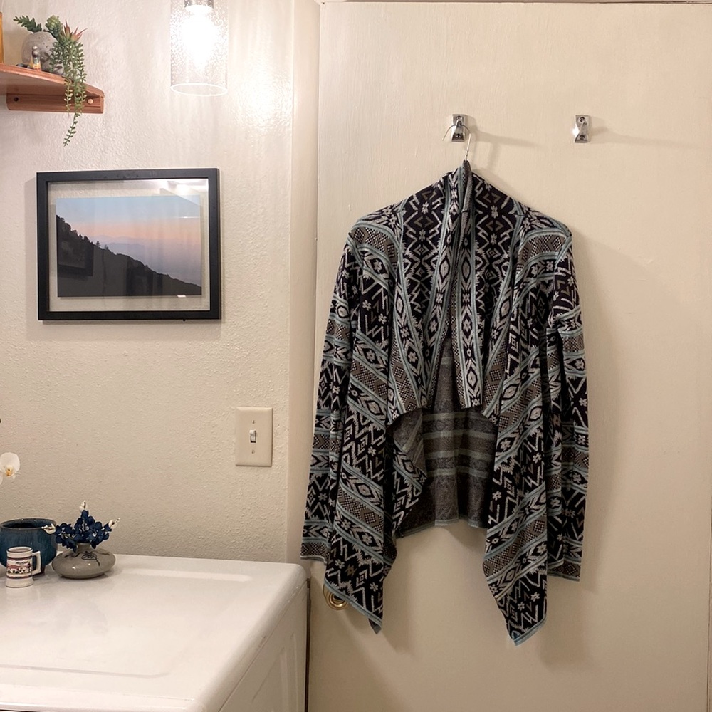 Fun southwest patterned cardigan shawl
